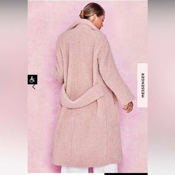House of CB teddy bear coat blush Small or medium S M - Picture 11 of 12